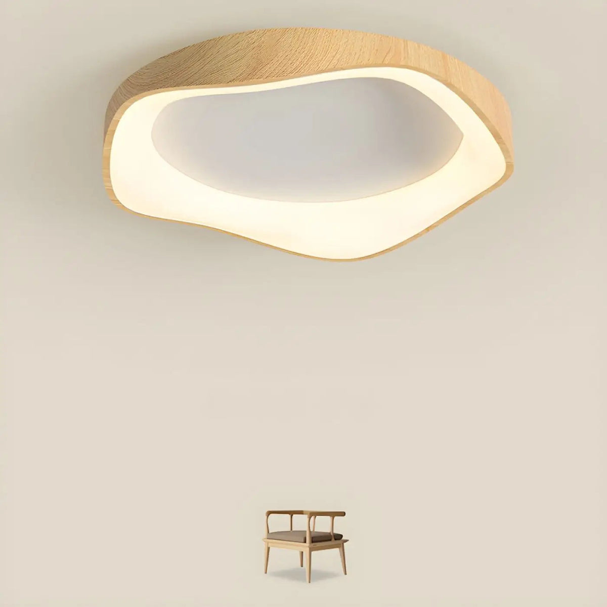 Plafonnier LED Bois Design Contemporain - Dalumea - vue 4