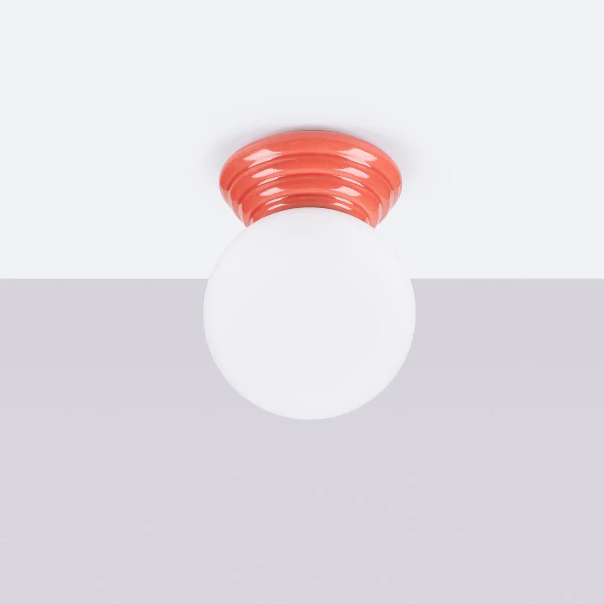 Plafonnier Boule Céramique Peach - Dalumea - vue 2