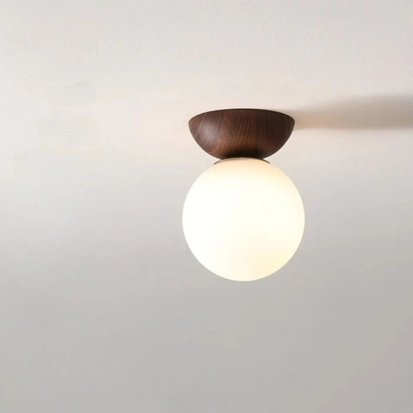 Plafonnier Design Bois et Verre - Dalumea - vue 3