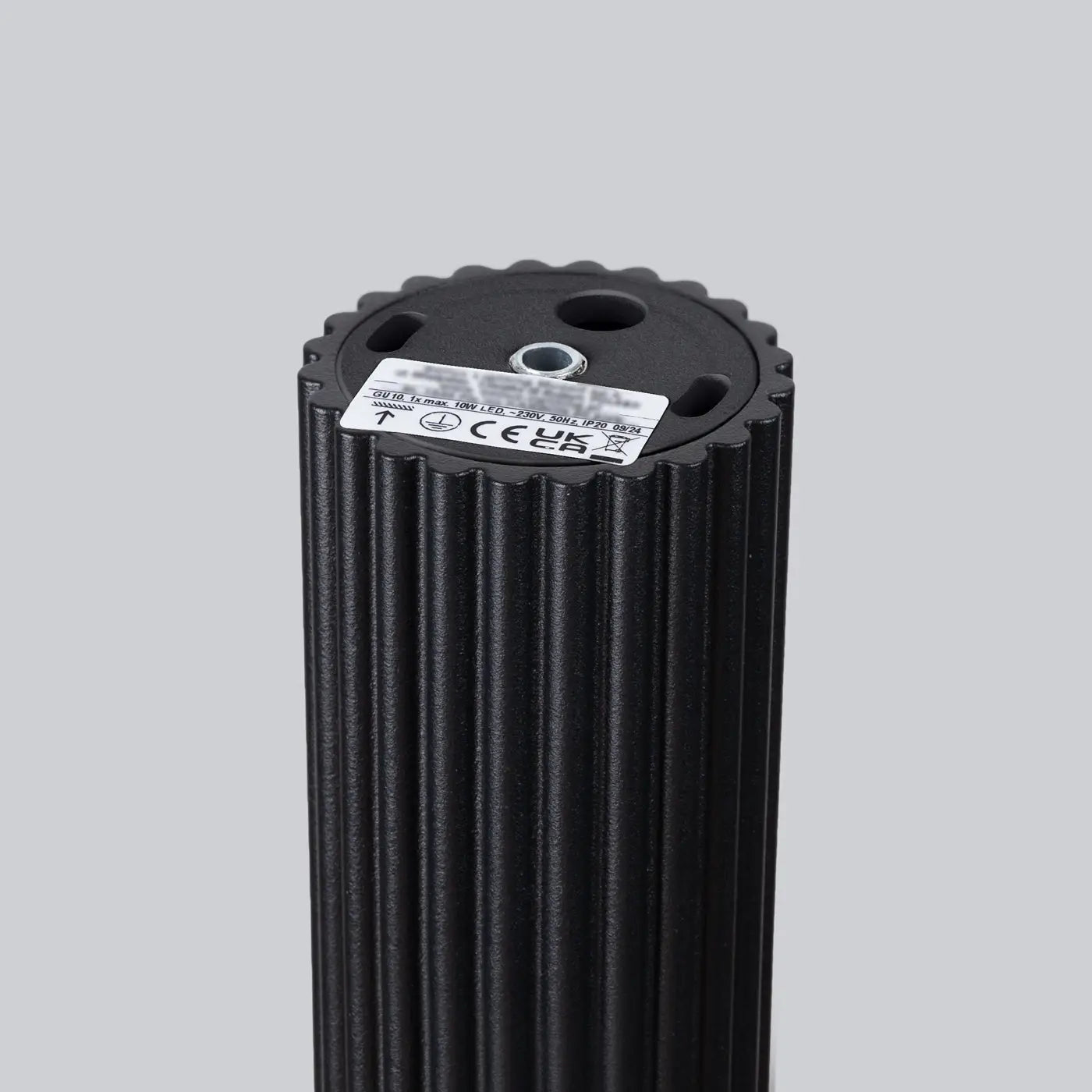 Plafonnier Noir Cannelé Cylindrique - Dalumea - vue 5
