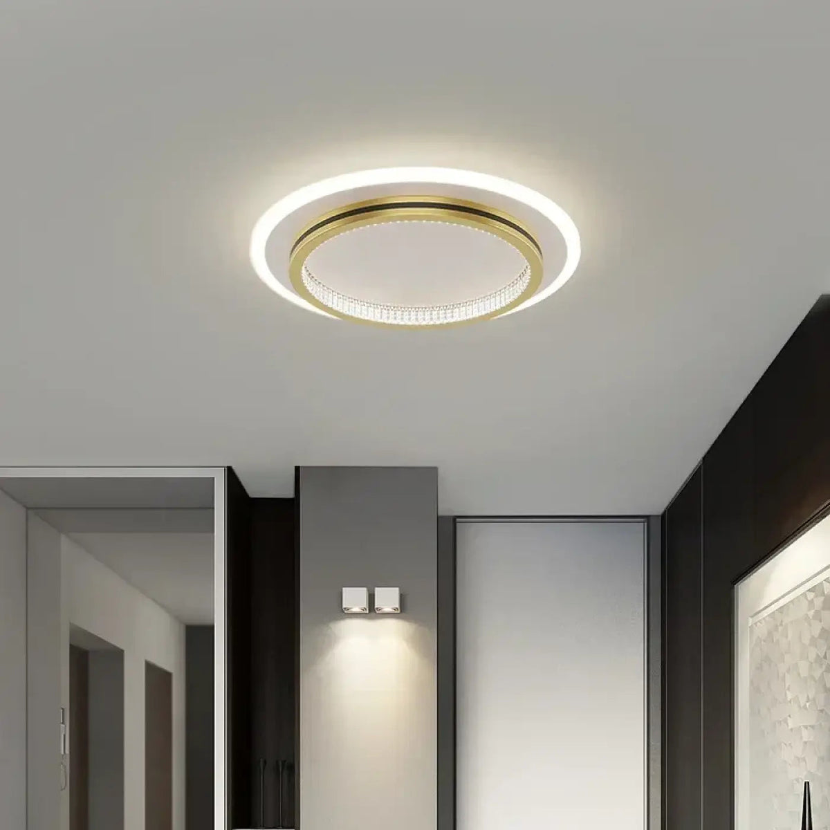 Plafonnier LED Noir Doré - Dalumea - vue 1