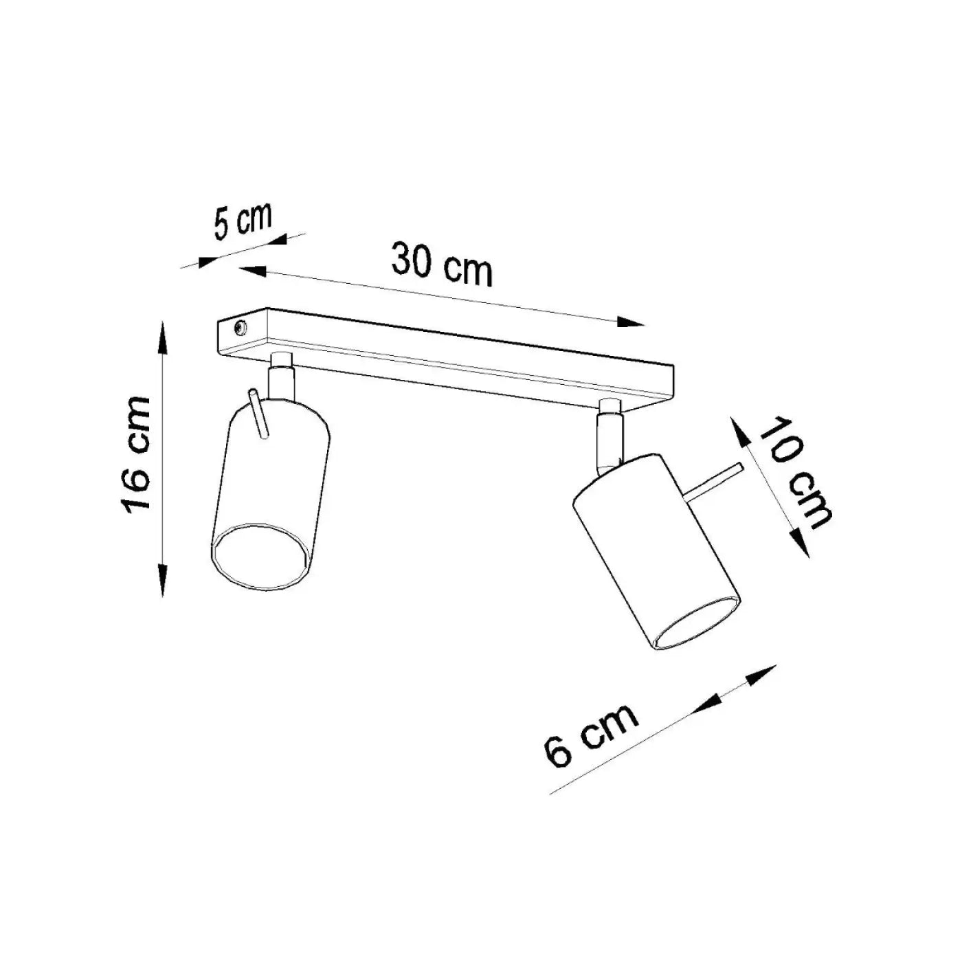 Plafonnier 2 Spots Orientables Gris - Dalumea - vue 6