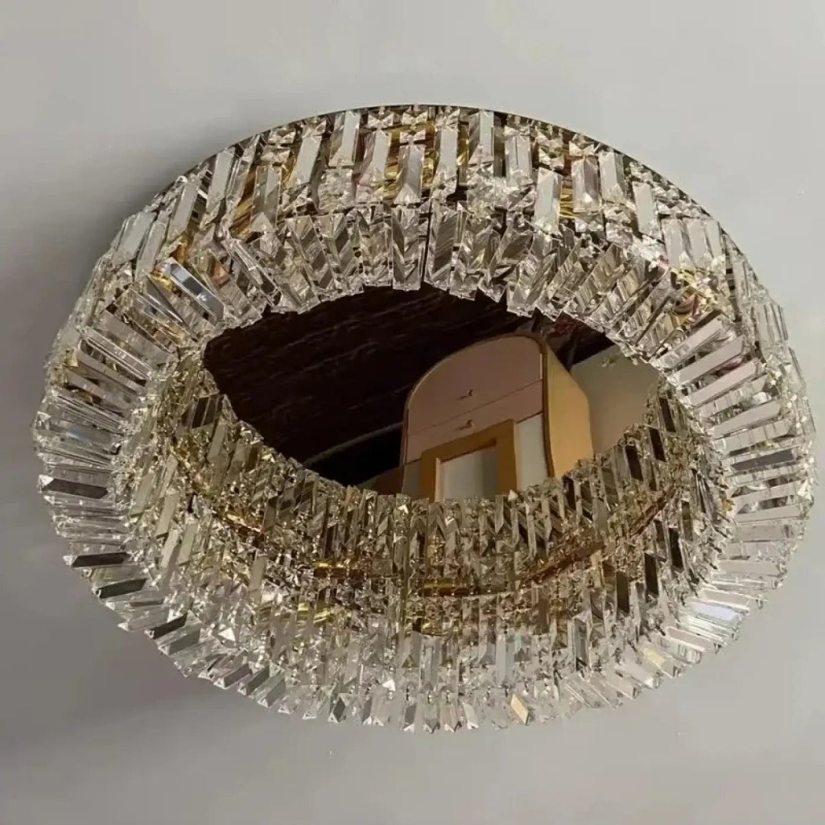 Plafonnier Cristal LED Rond Doré - Dalumea - vue 6