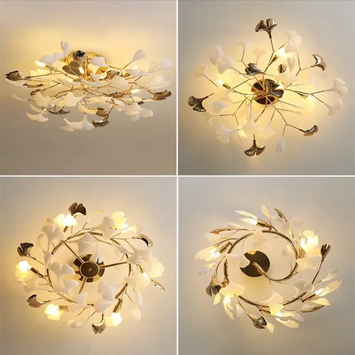 Plafonnier Feuilles Dorées Floral Moderne - Dalumea - vue 4