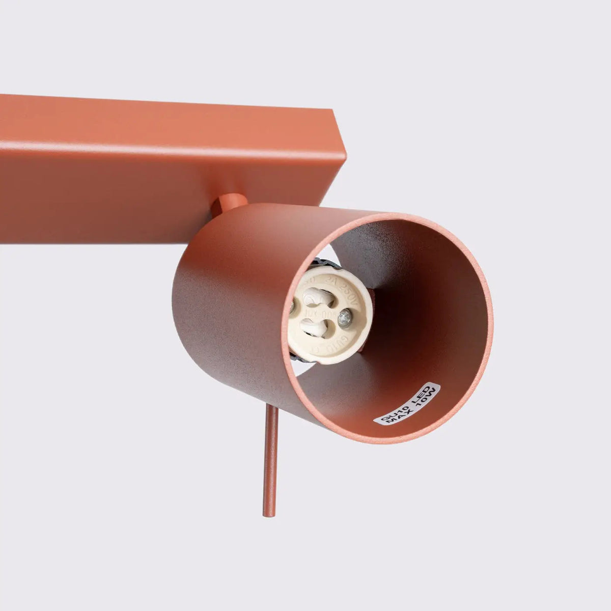 Plafonnier 3 Spots Lisse Rouge Ocre - Dalumea - vue 6