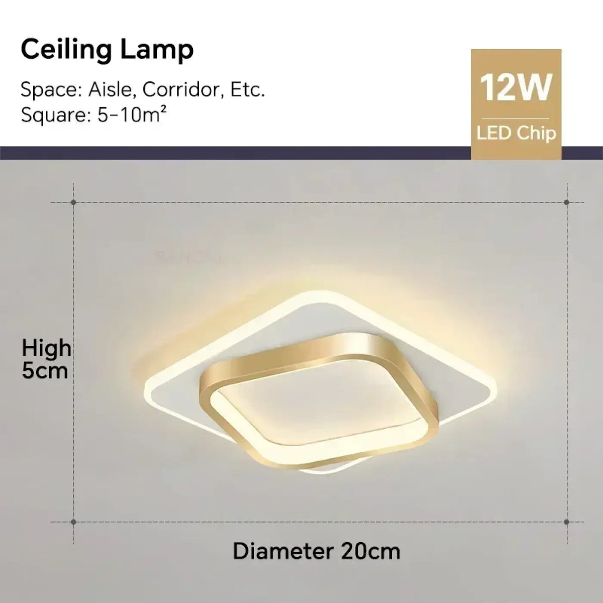 Plafonnier LED Carré Moderne - Dalumea - vue 4