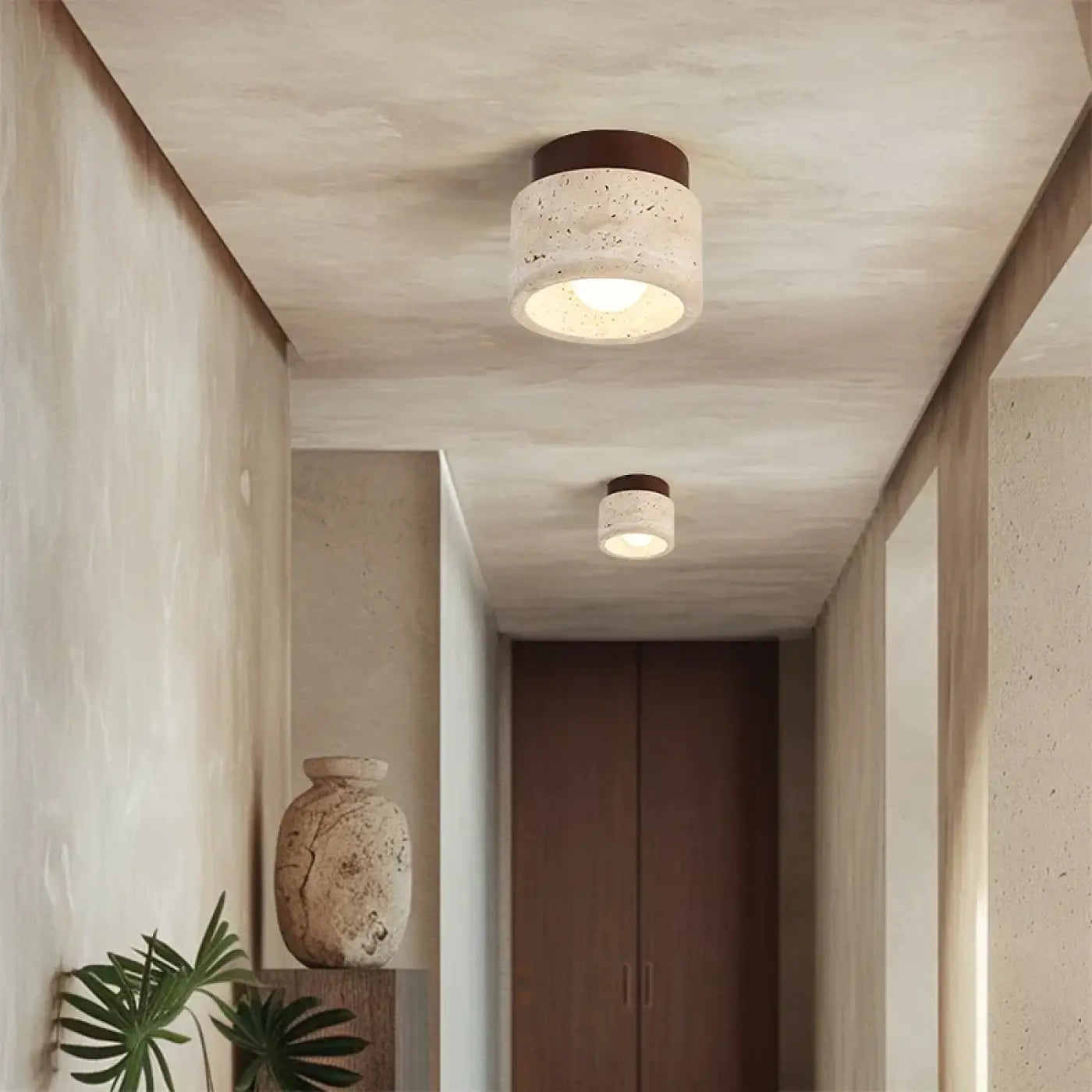 Plafonnier Travertin Bois Design - Dalumea - vue 4
