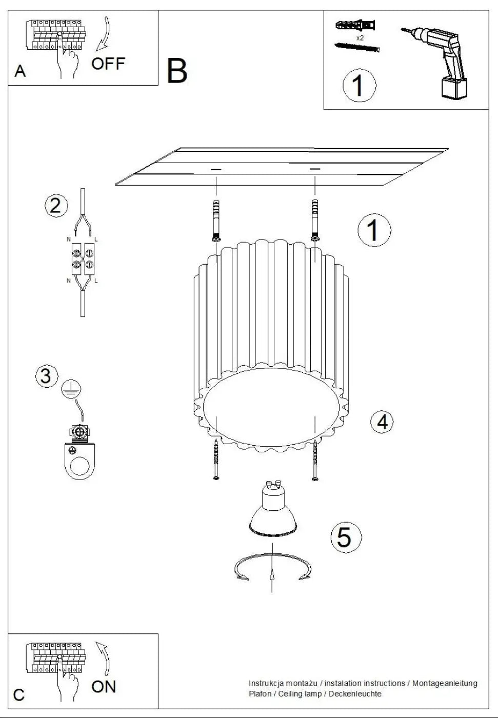 Plafonnier luminaire plafonnier rouge ochra style moderne - Dalumea - vue 11