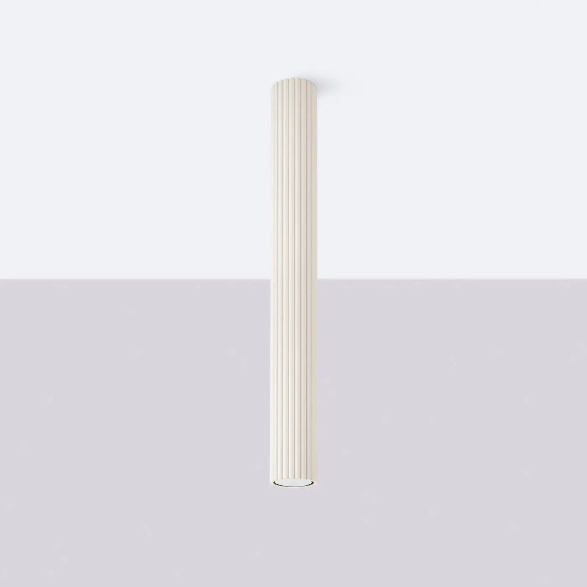 Plafonnier Cylindrique Beige Cannelé