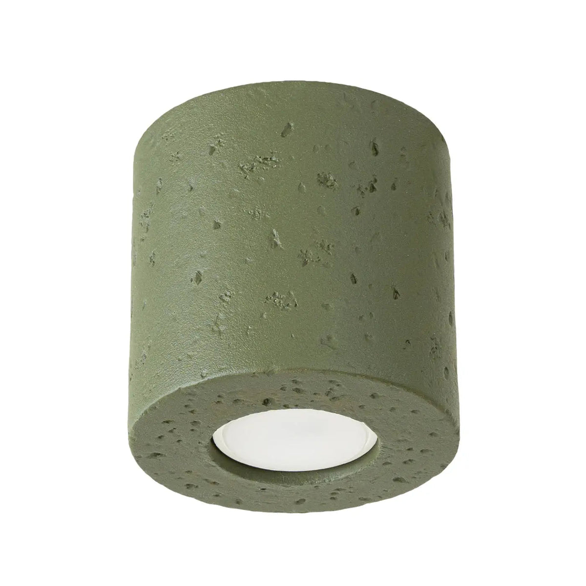 Plafonnier Béton Cylindre Vert Olive - Dalumea - vue 6