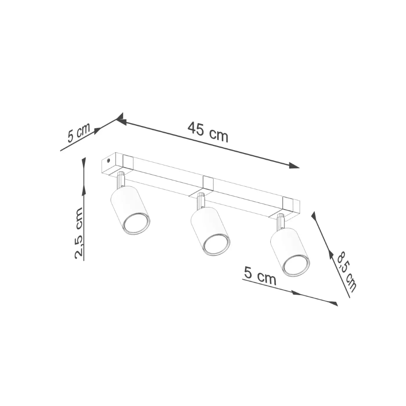 Plafonnier luminaire plafonnier scandinave a 3 spots orientables - Dalumea - vue 12