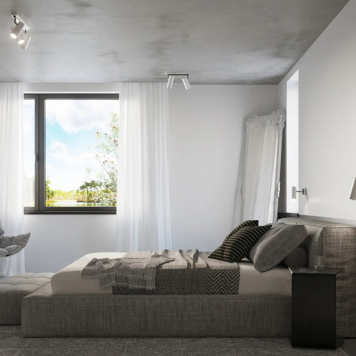Plafonnier 3 Spots Orientables Blanc Design - Dalumea - vue 4