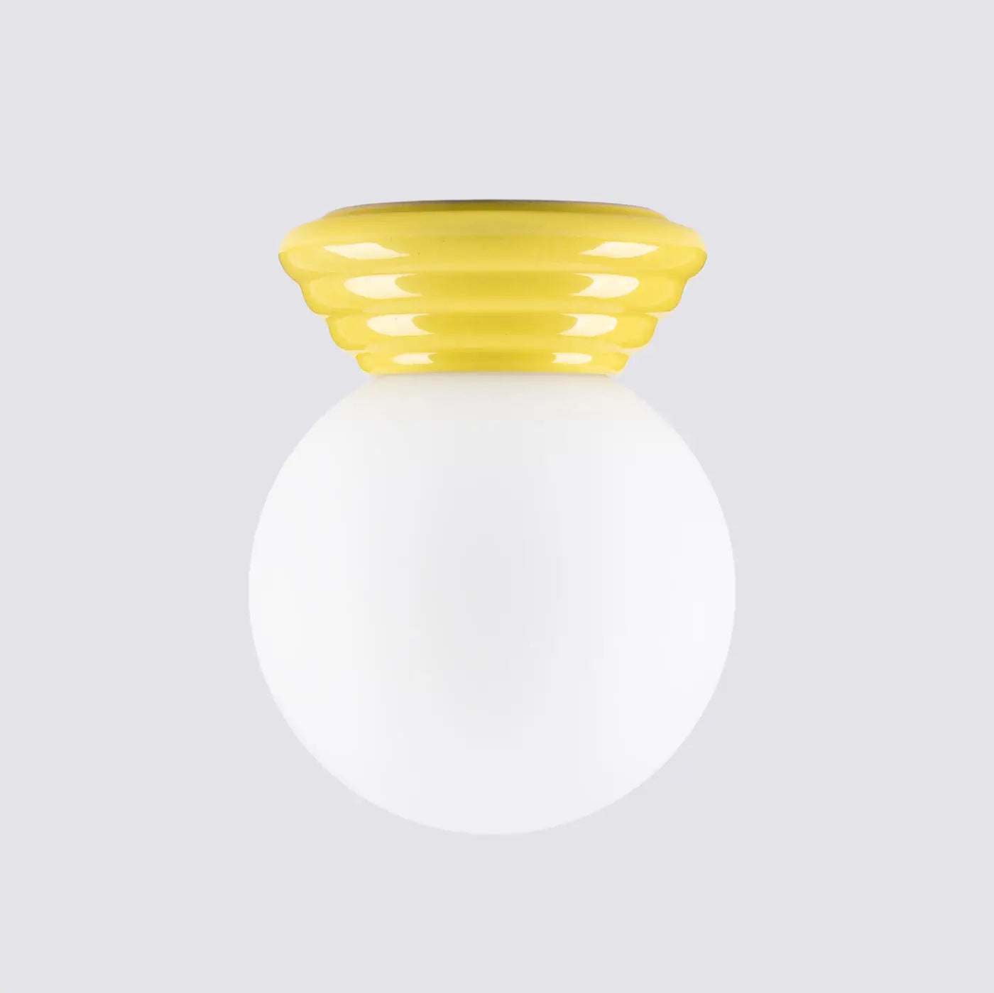Plafonnier Boule Opaline Jaune - Dalumea - vue 4