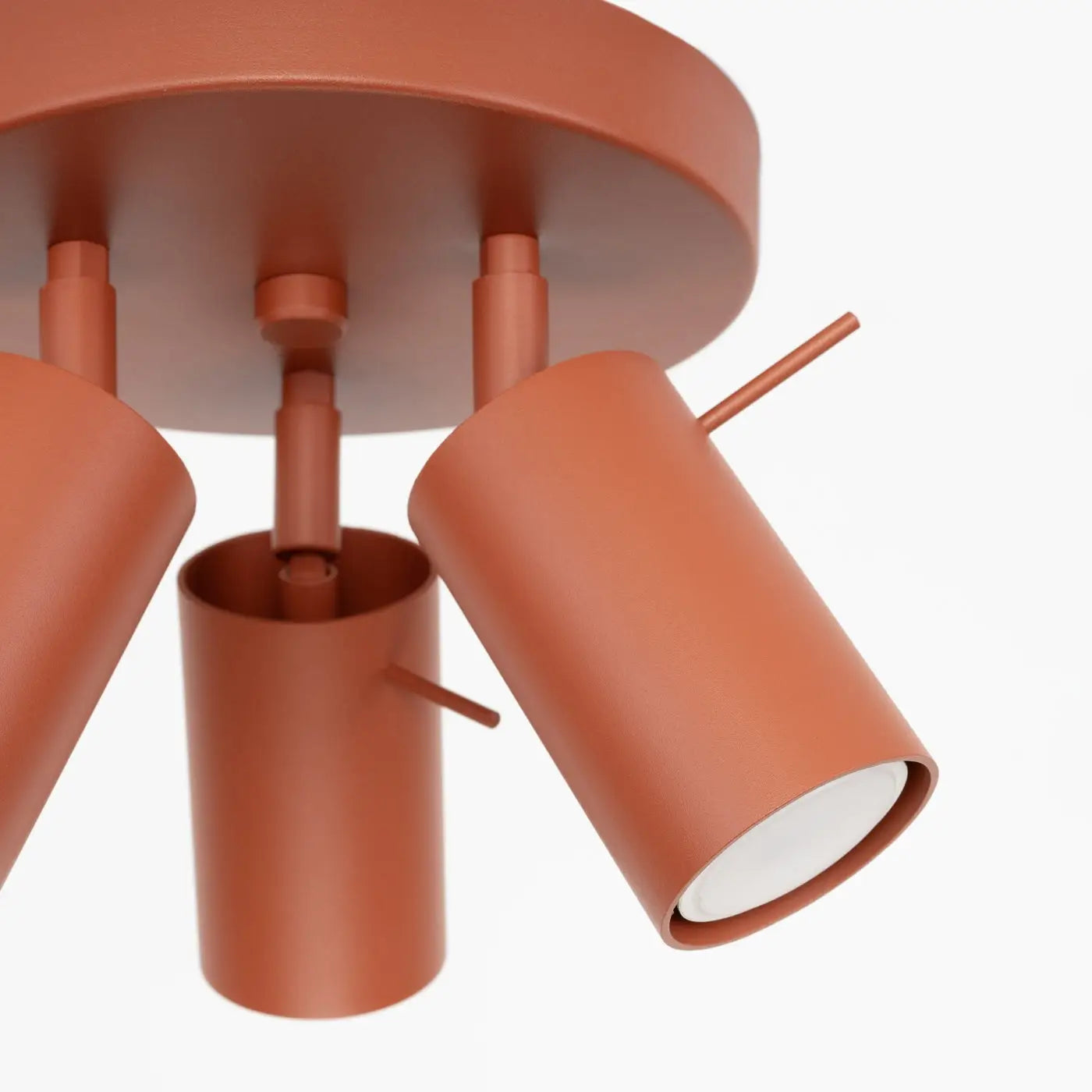 Plafonnier 3 Spots Orientables Rouge Ocre - Dalumea - vue 4