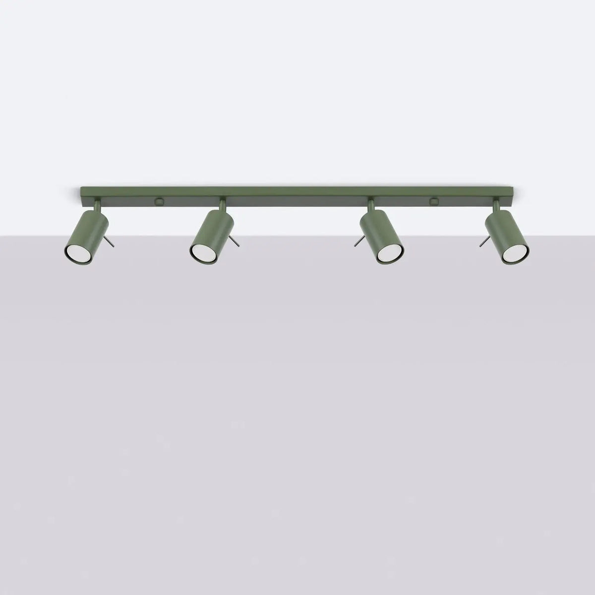 Plafonnier 4 Spots Orientables Lisse Vert Olive - Dalumea - vue 2