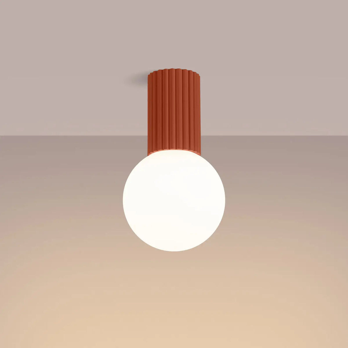 Plafonnier Rouge Ocre Minimaliste - Dalumea - vue 1