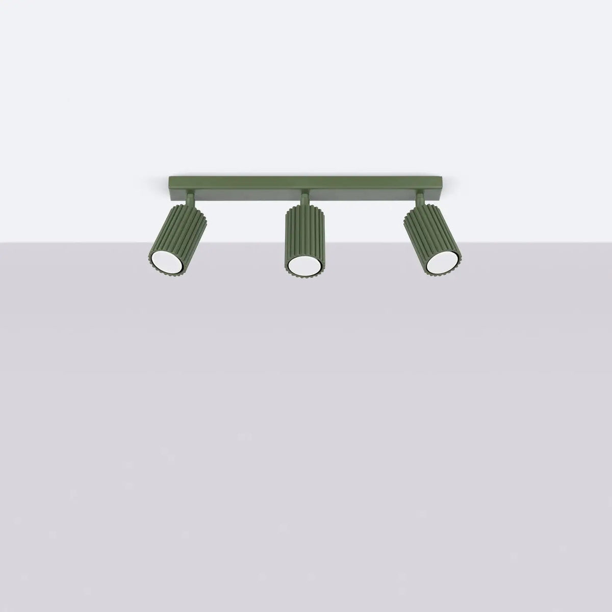 Plafonnier 3 Spots Barre Vert Olive