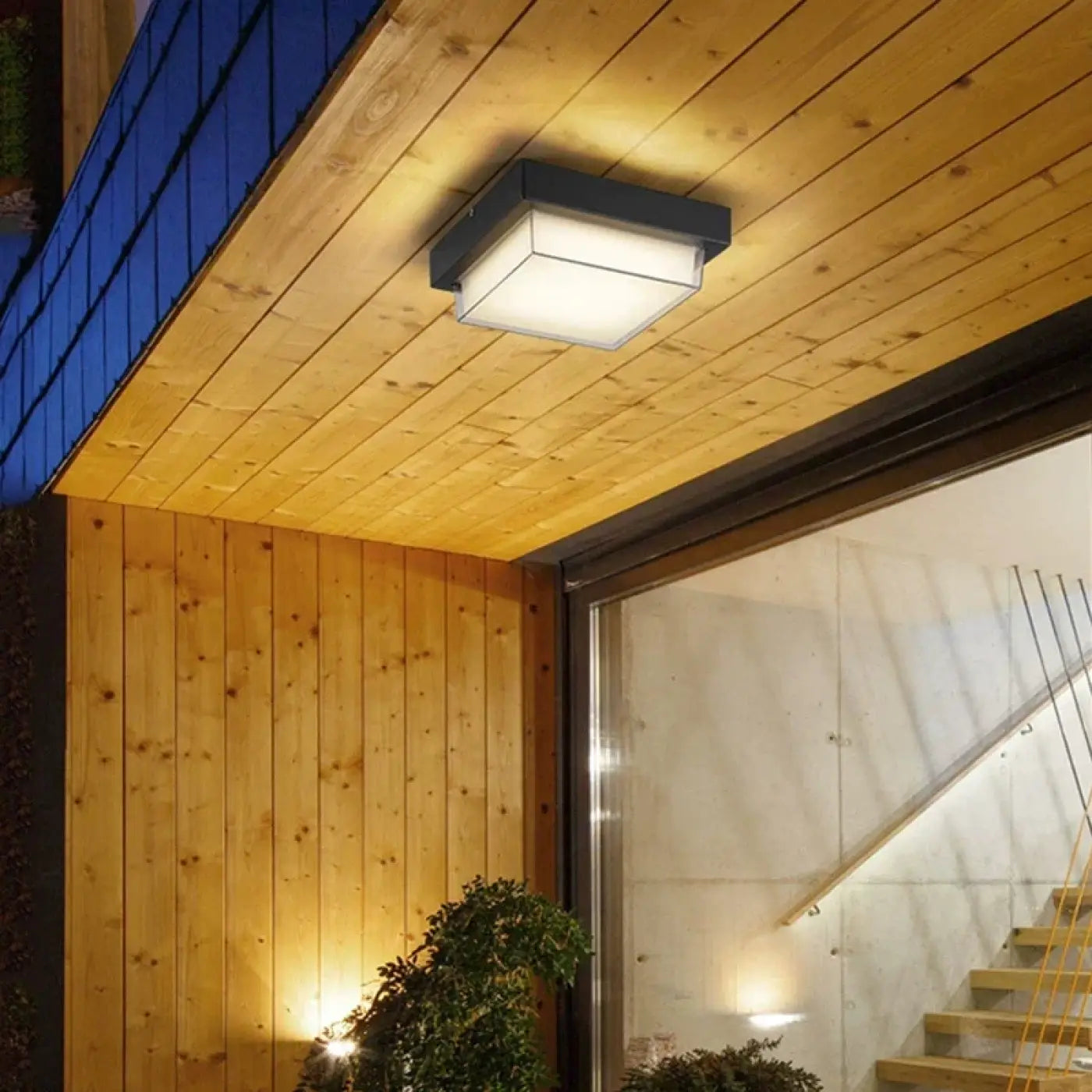 Plafonnier LED Carré Noir Blanc - Dalumea - vue 2