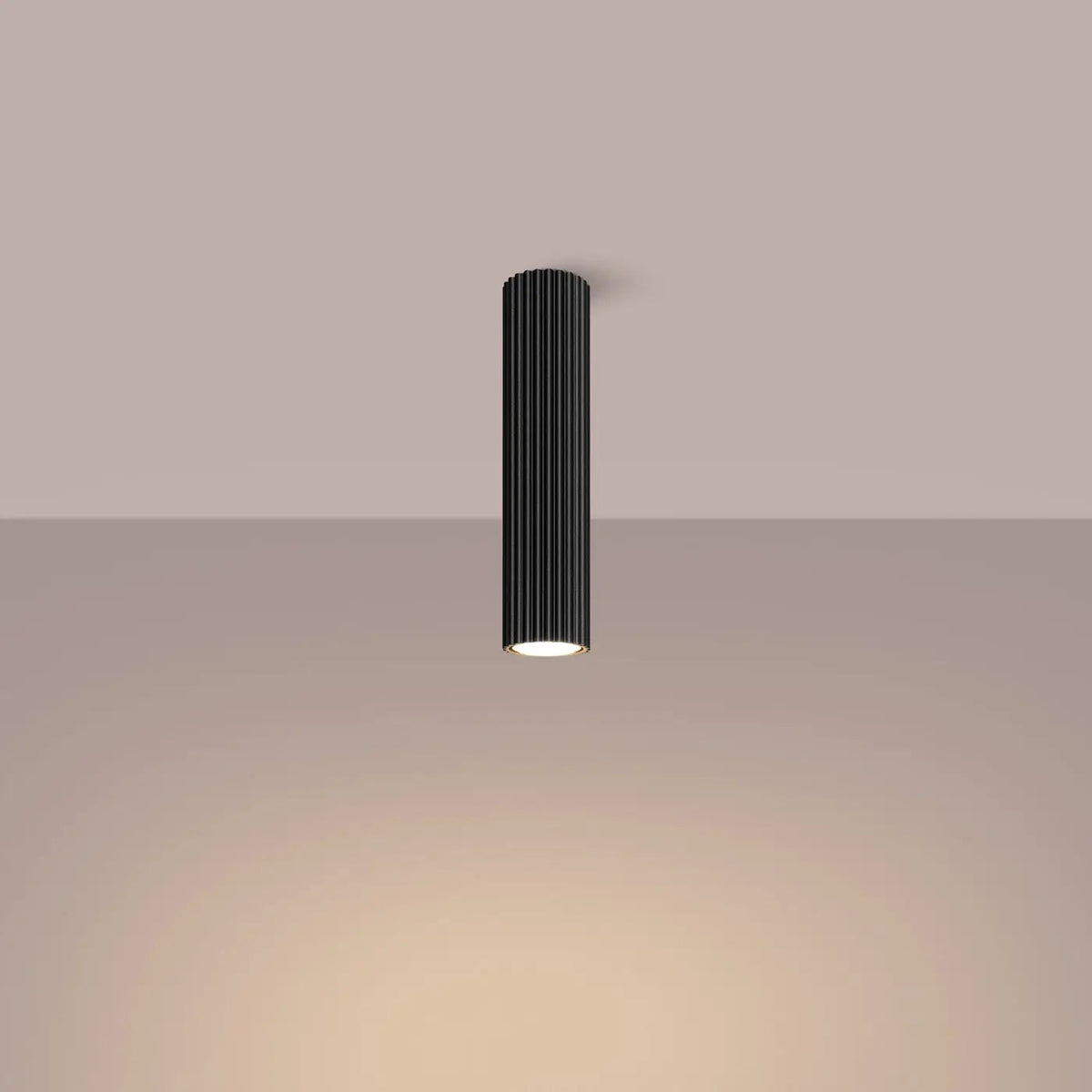 Plafonnier LED Cylindrique Noir - Dalumea - vue 1