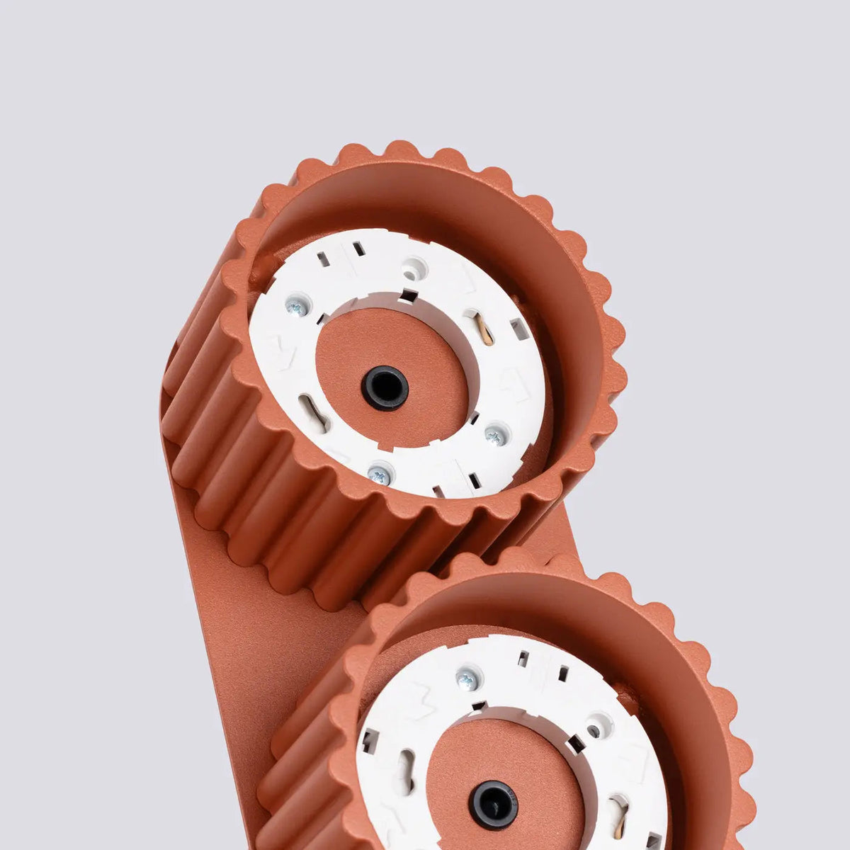 Plafonnier Double Spot Base Arrondie Rouge Ocre - Dalumea - vue 4