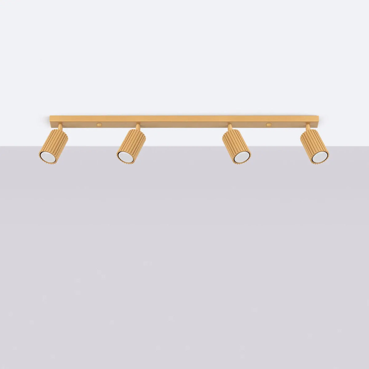 Plafonnier 4 Spots Orientables Doré