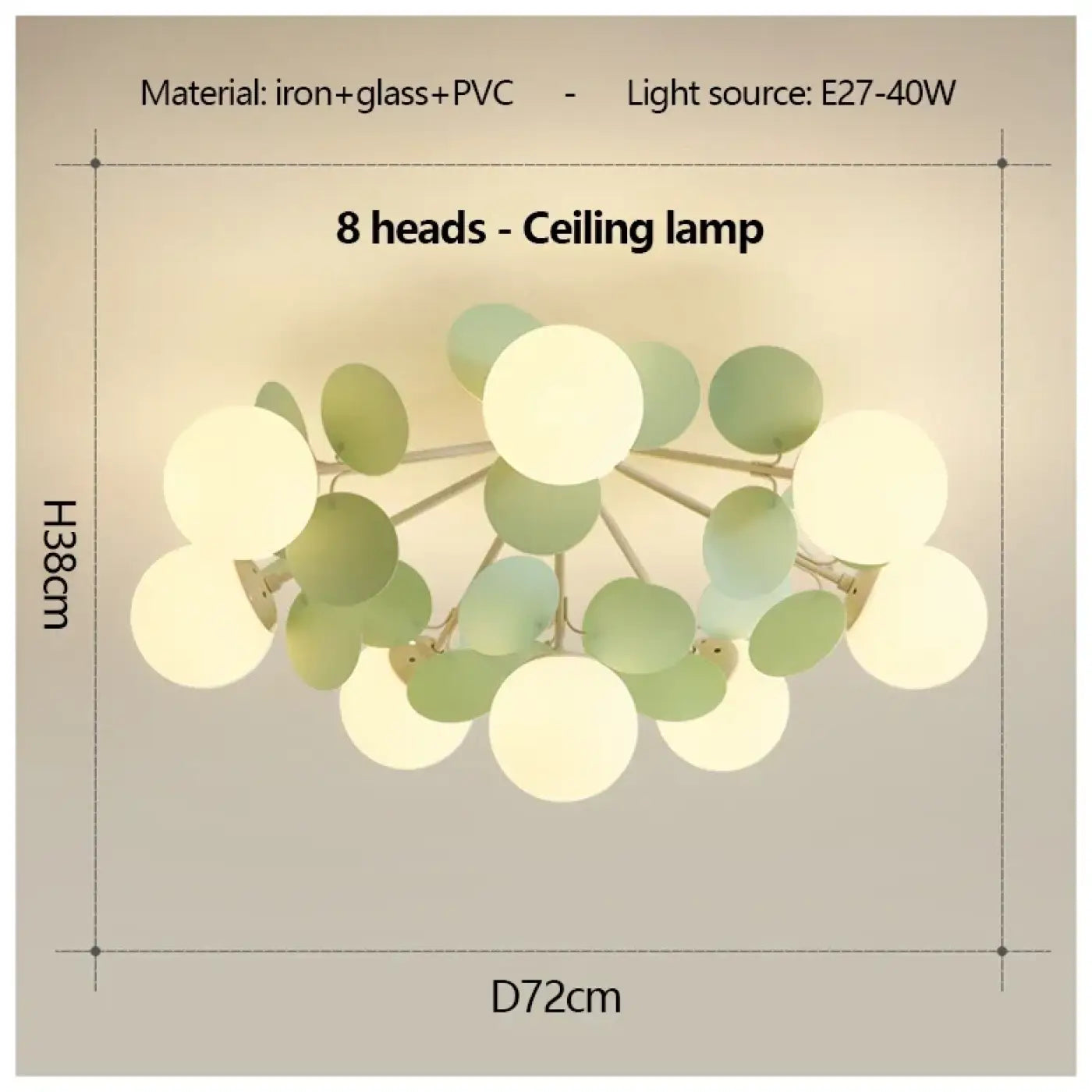 Plafonnier Globes LED Vert Clair - Dalumea - vue 7