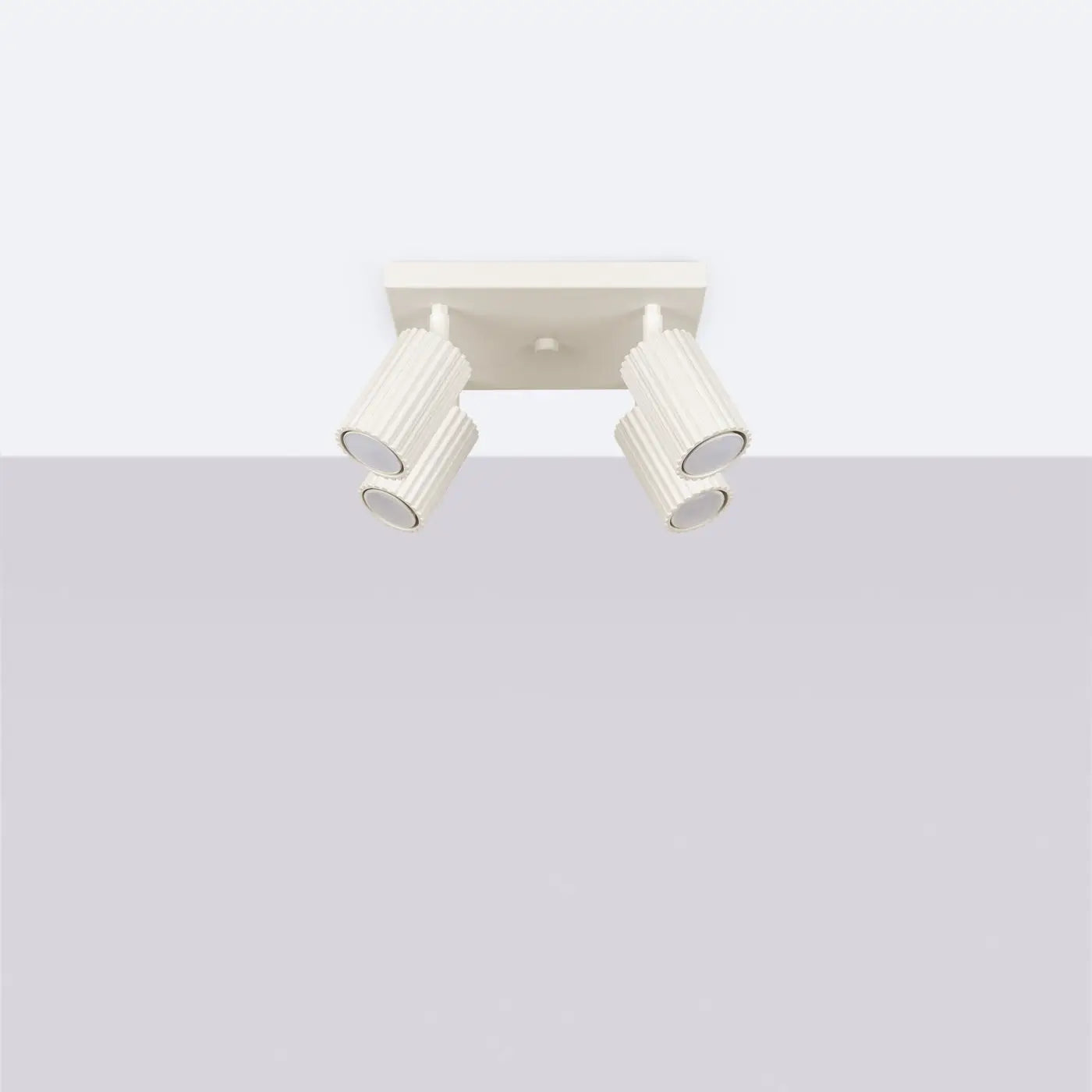 Plafonnier 4 Spots Orientables Base Carrée Beige - Dalumea - vue 2