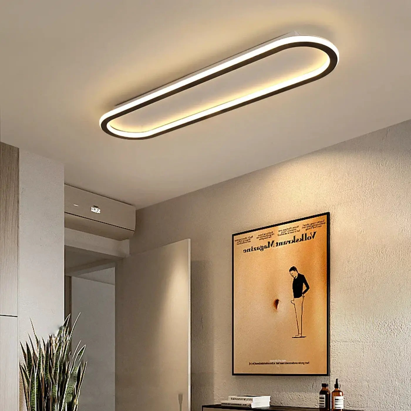 Plafonnier LED Ovale Bandeau Continu Minimaliste - Dalumea - vue 3