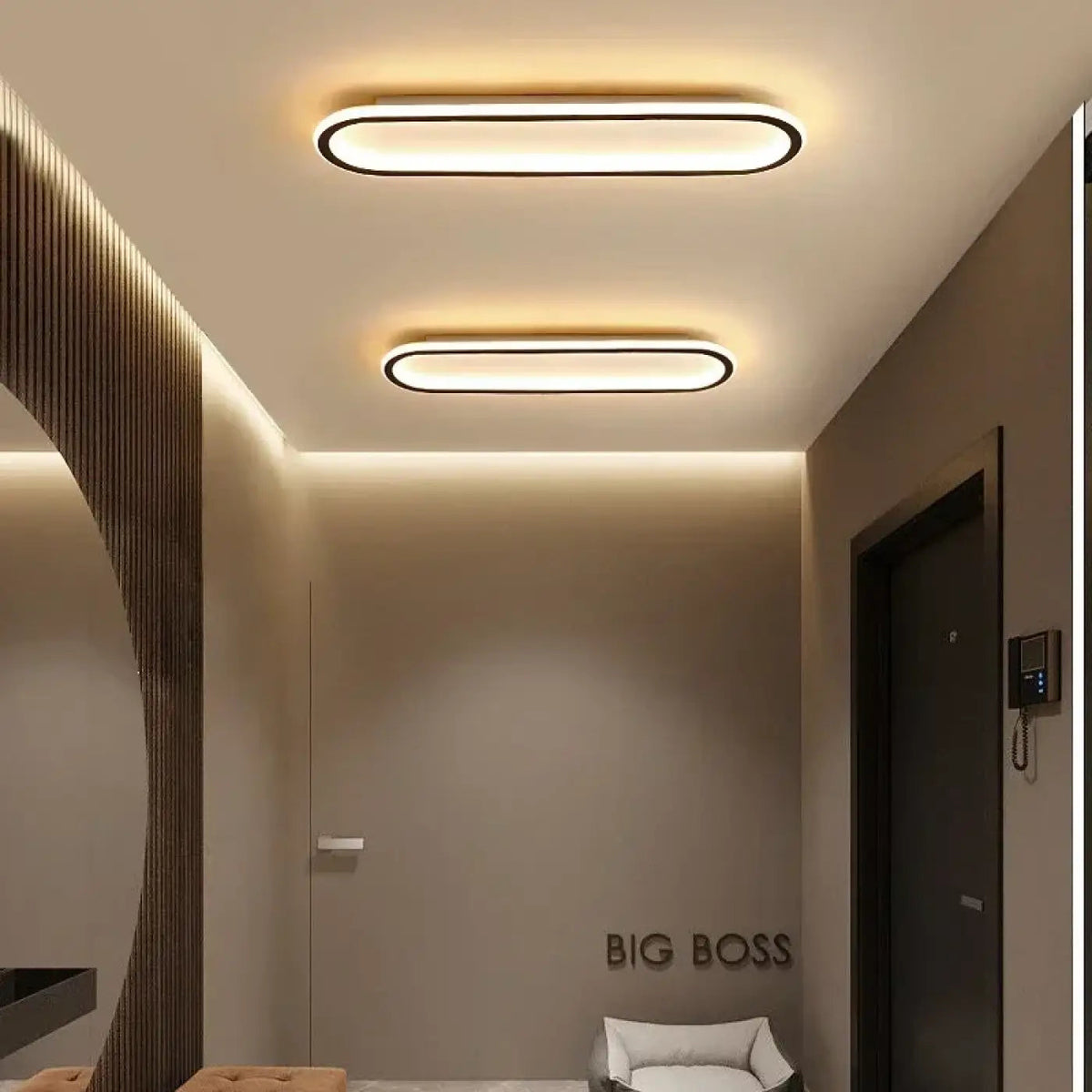 Plafonnier LED Ovale Cadre Fin Minimaliste - Dalumea - vue 3