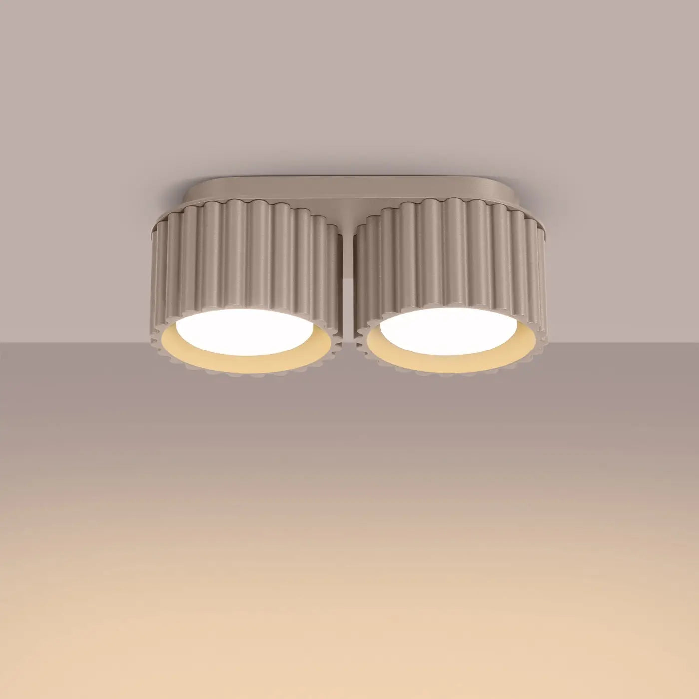Plafonnier Double Spot Taupe - Dalumea - vue 1
