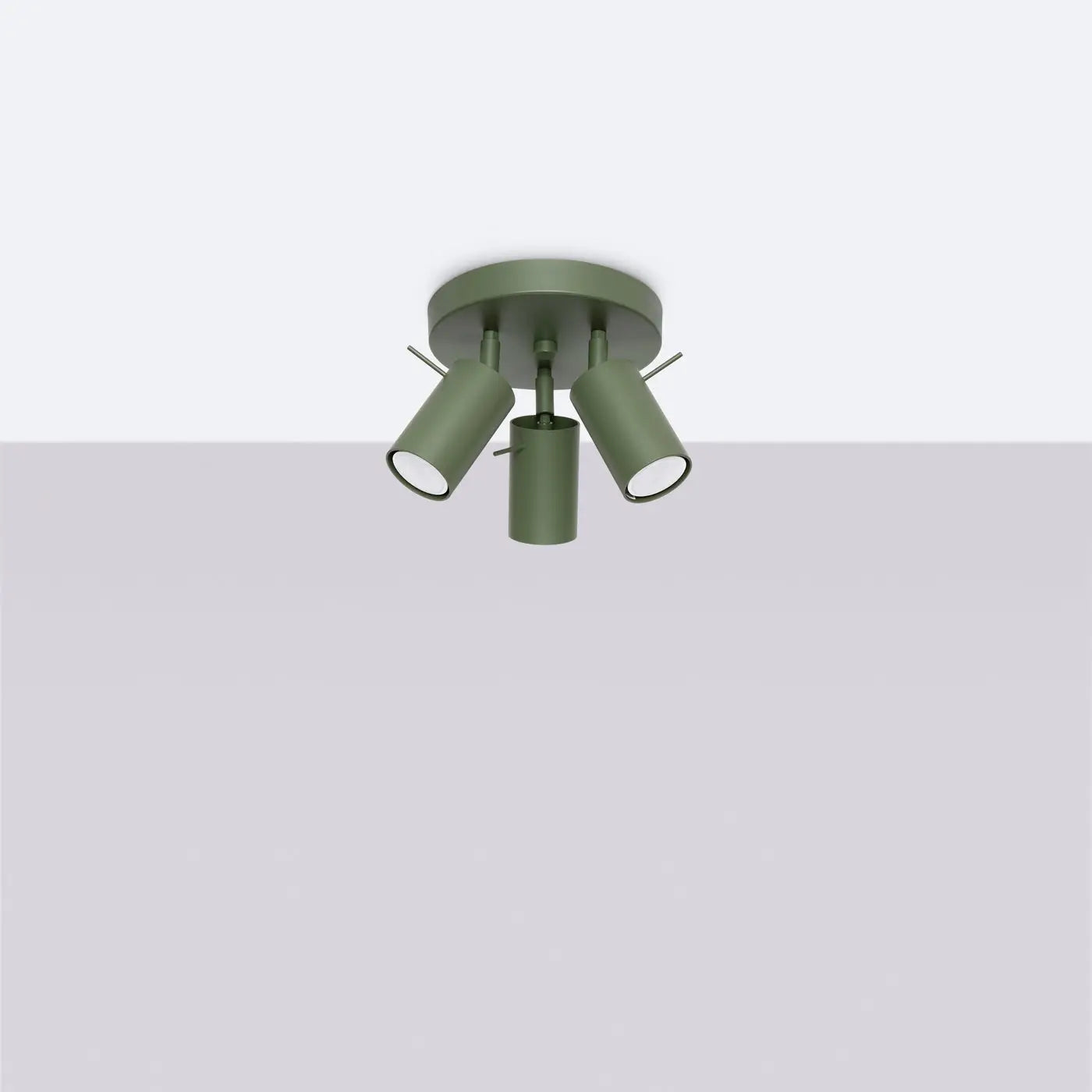 Plafonnier 3 Spots Orientables Vert Olive - Dalumea - vue 2