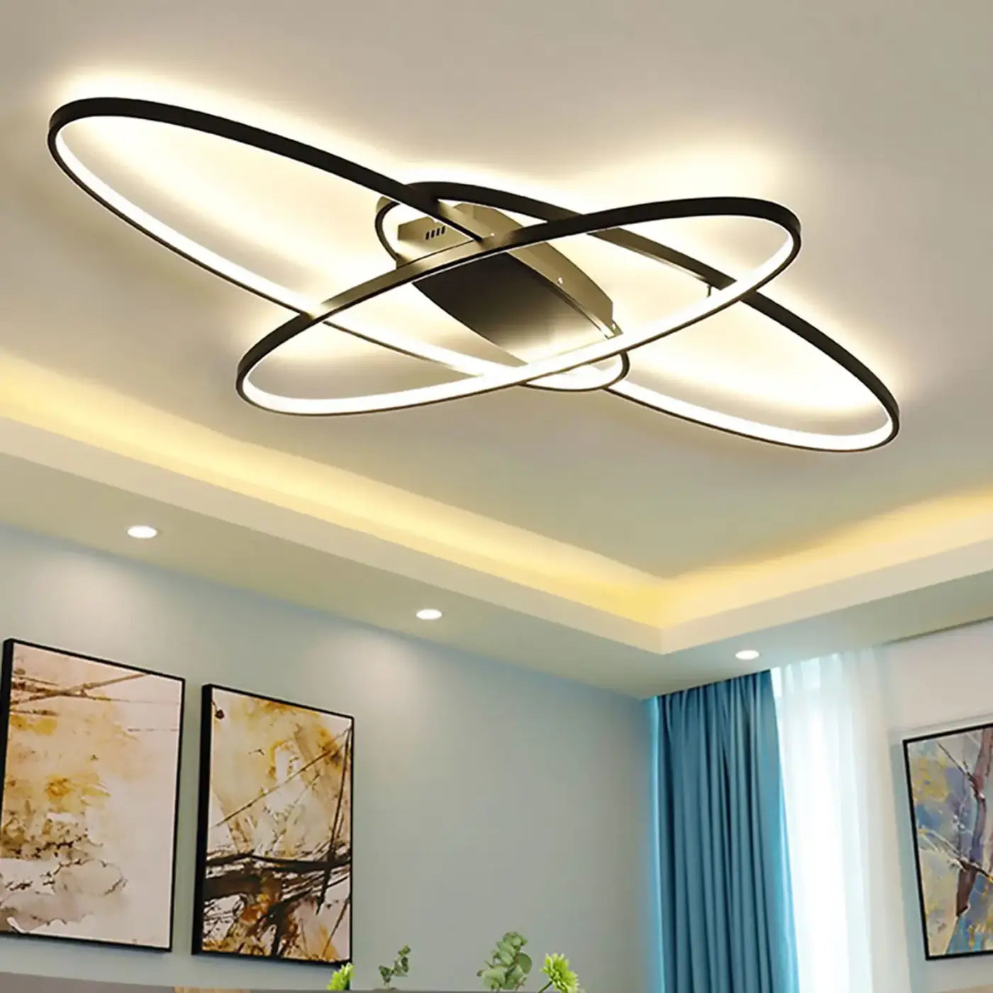Plafonnier LED Anneaux Croisés Design - Dalumea - vue 1