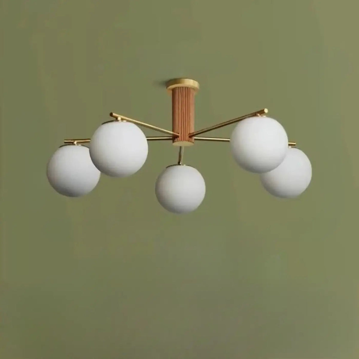 Plafonnier Boules Verre Bois - Dalumea - vue 4