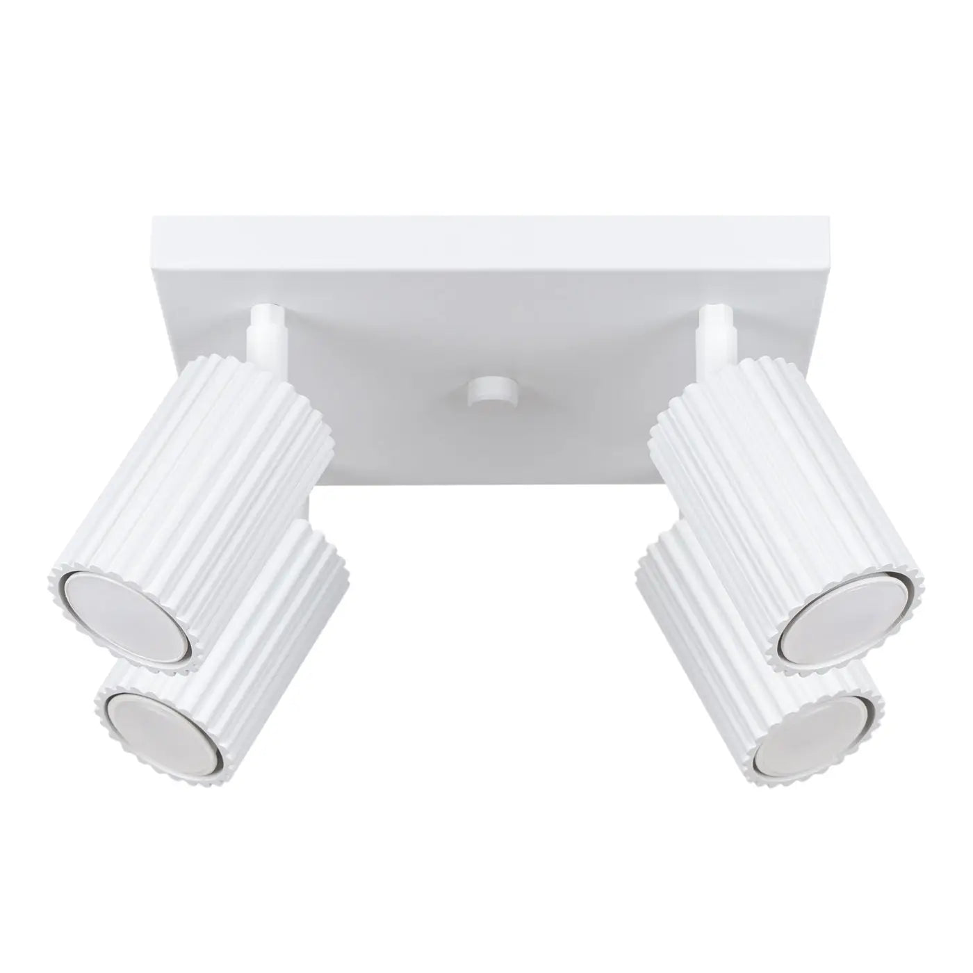 Plafonnier 4 Spots Orientables Platine Carrée Blanc - Dalumea - vue 7
