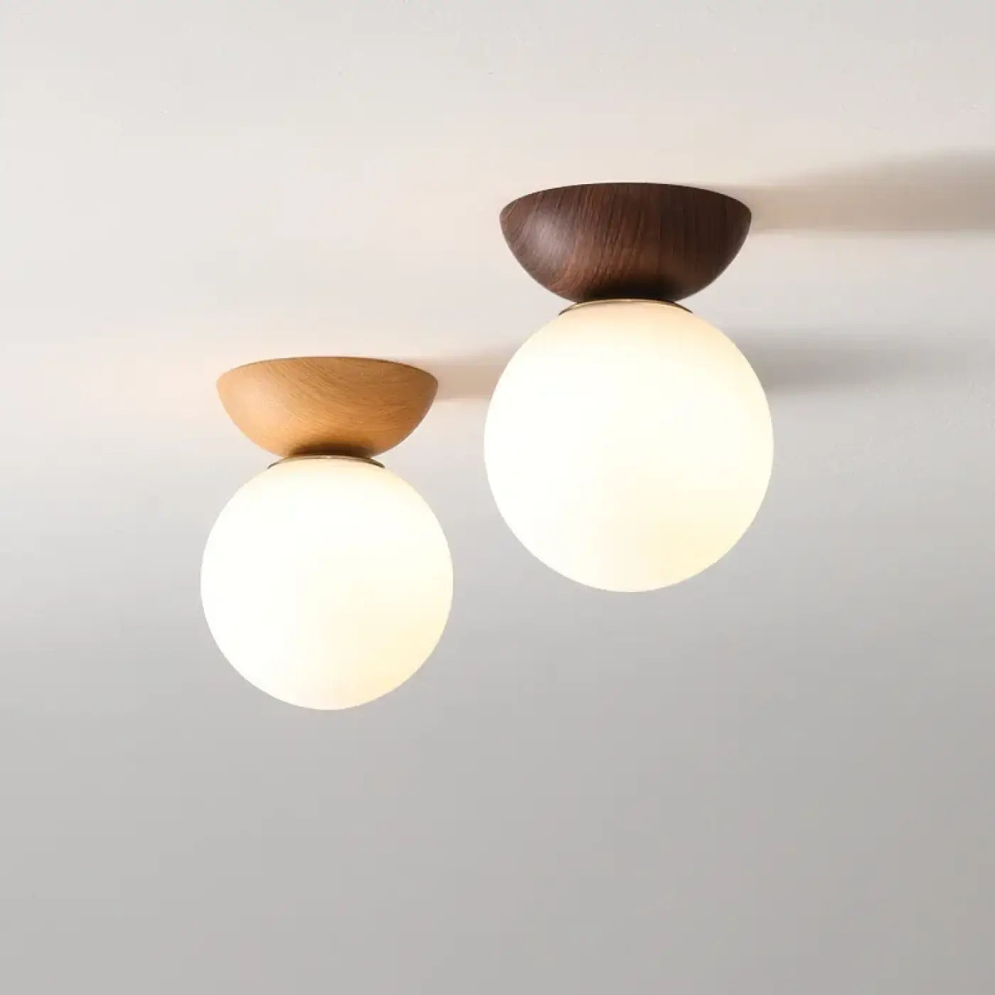 Plafonnier Design Bois et Verre - Dalumea - vue 1