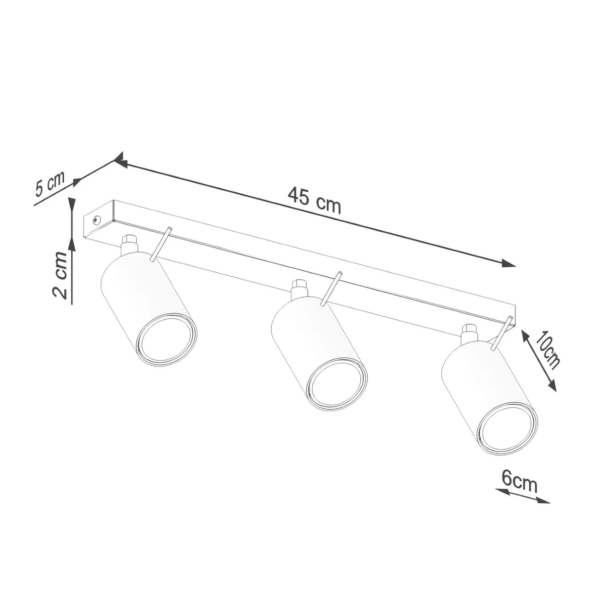 Plafonnier luminaire plafonnier rouge ochra minimaliste trois spots cylindriques - Dalumea - vue 12