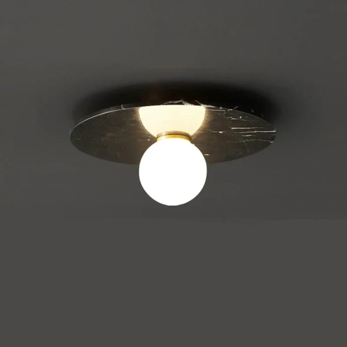 Plafonnier Pierre Verte Verre Opalin - Dalumea - vue 5