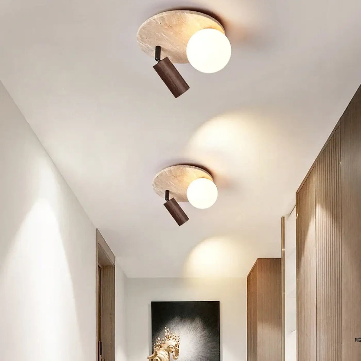 Plafonnier Pierre et Bois Design - Dalumea - vue 9