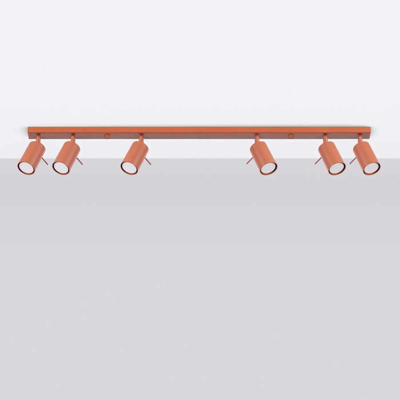 Plafonnier 6 Spots Orientables Lisse Rouge Ocre - Dalumea - vue 2