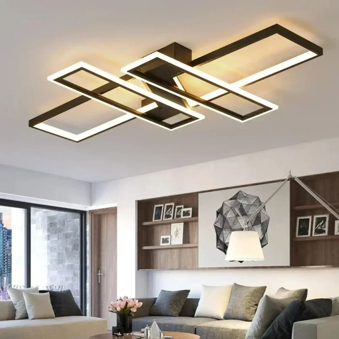 Plafonnier LED Rectangulaire Cadres Plats Moderne - Dalumea - vue 1