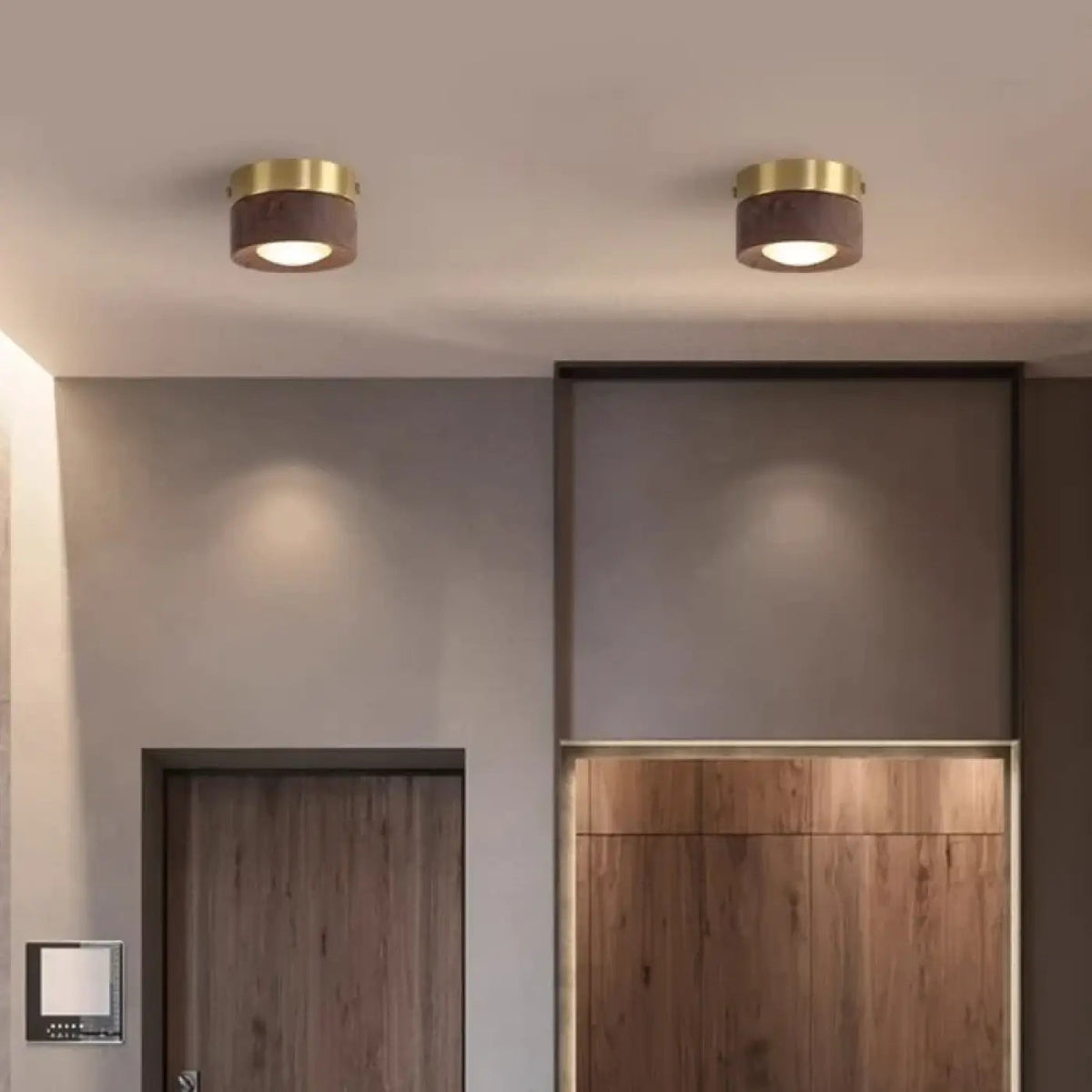 Plafonnier Scandinave Bois Laiton Doré - Dalumea - vue 5