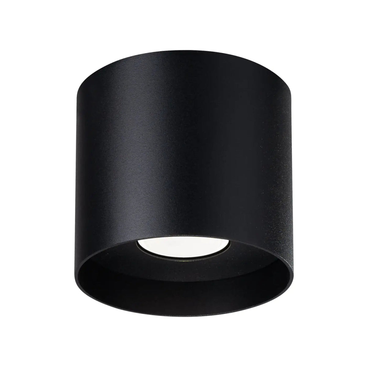 Plafonnier Cylindrique Lisse Noir Minimaliste - Dalumea - vue 4