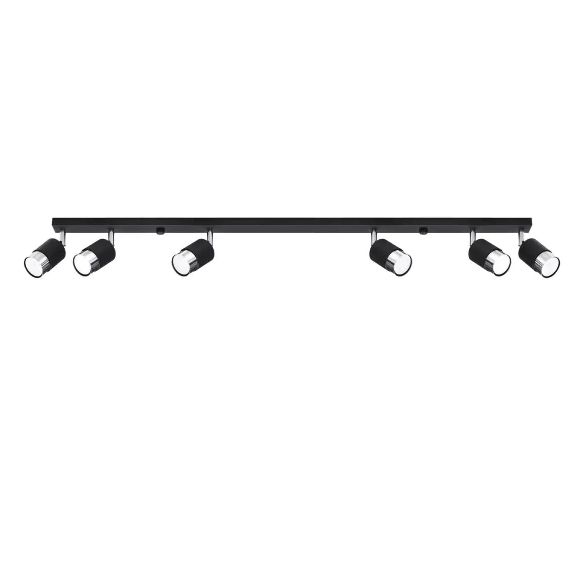 Plafonnier 6 Spots Orientables Noir Chromé - Dalumea - vue 3
