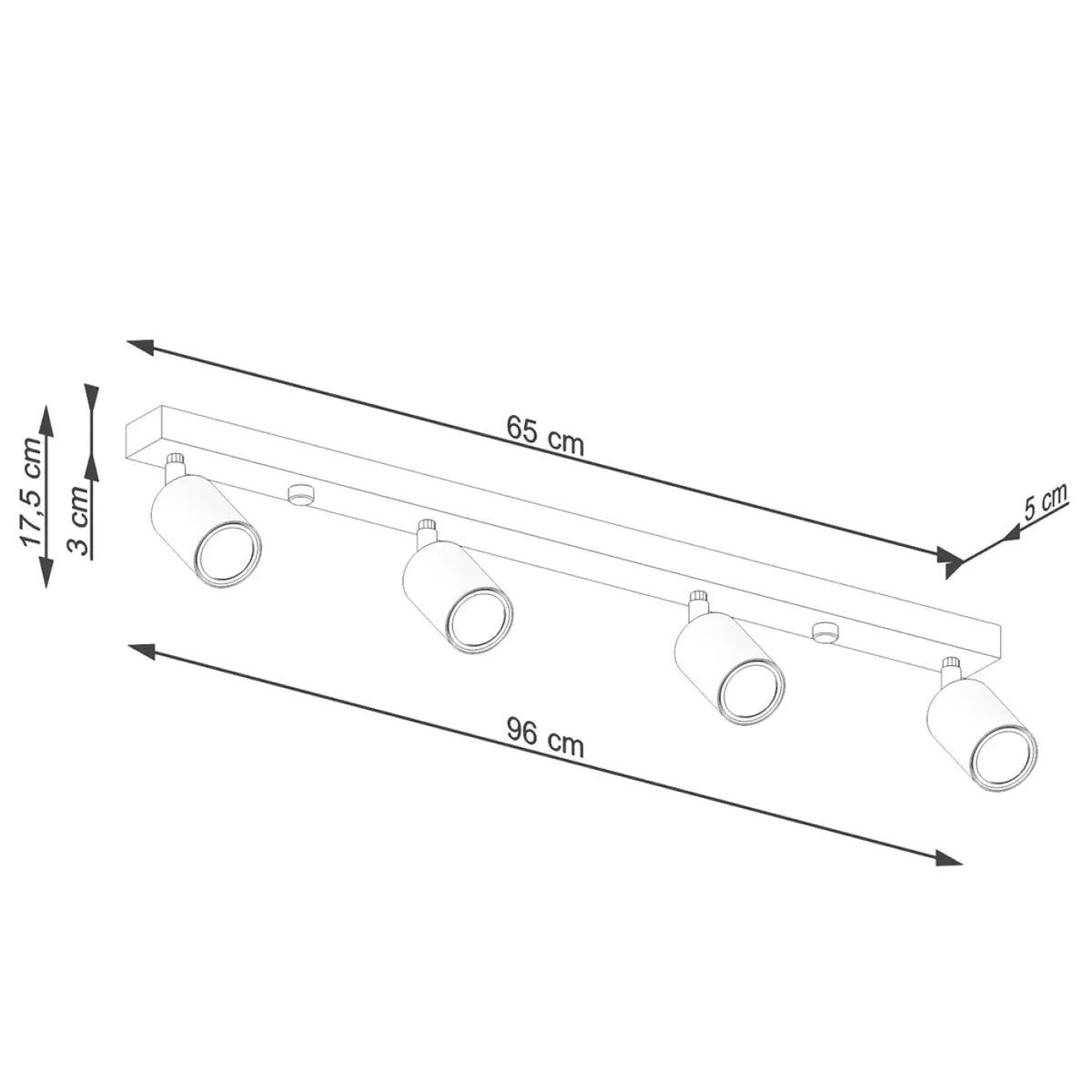 Plafonnier Rail Bois Blanc 4 Spots - Dalumea - vue 8