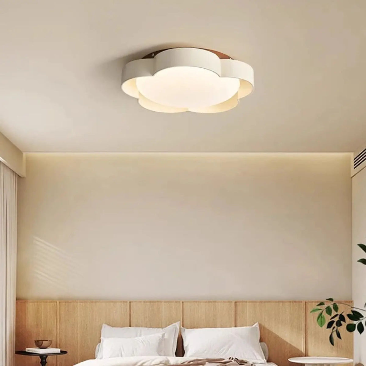 Plafonnier LED Floral Marron Blanc - Dalumea - vue 5
