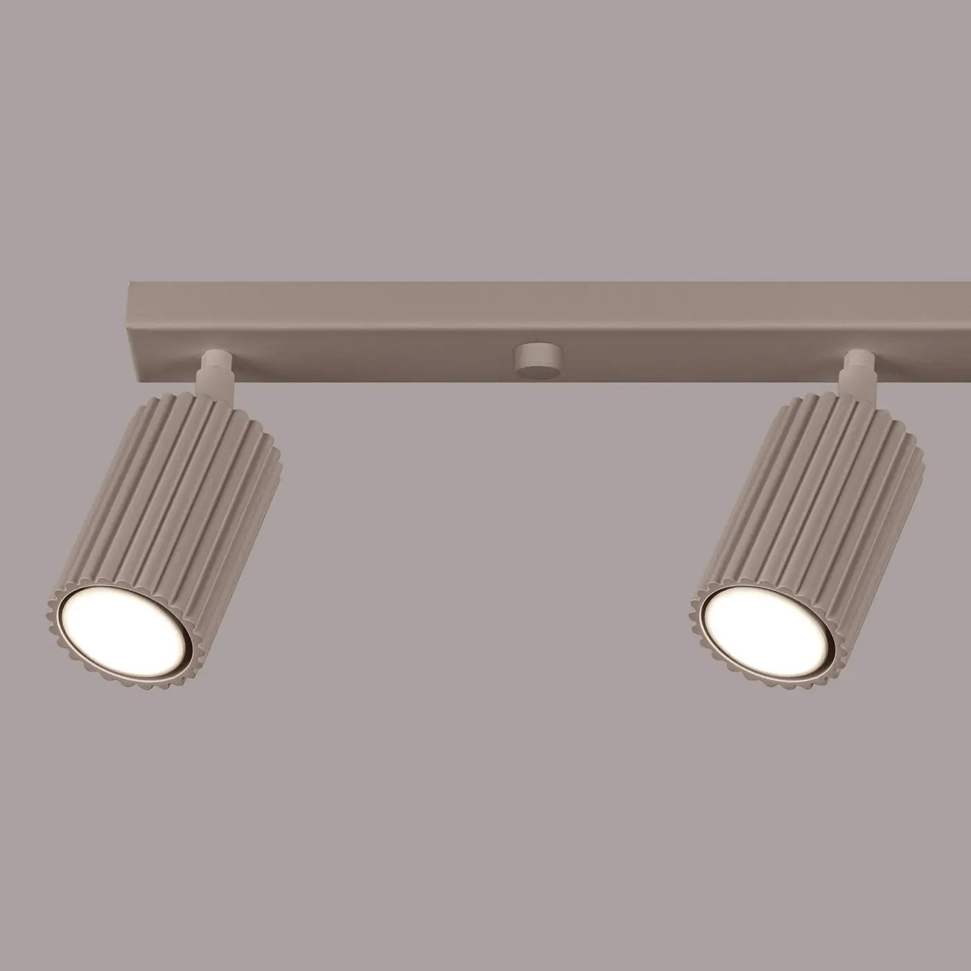 Plafonnier 4 Spots Orientables Barre Taupe - Dalumea - vue 5