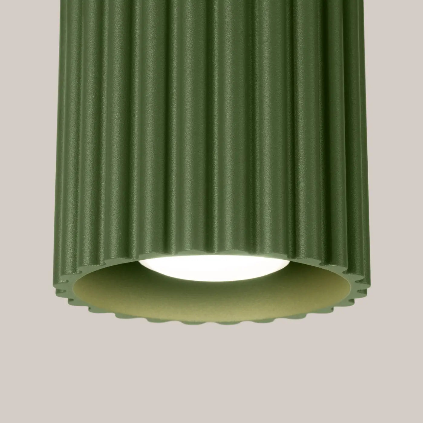 Plafonnier Cylindrique Compact Vert Olive - Dalumea - vue 3
