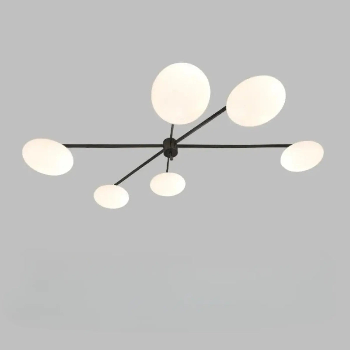 Plafonnier Design Verre Blanc Bras Métal - Dalumea - vue 6
