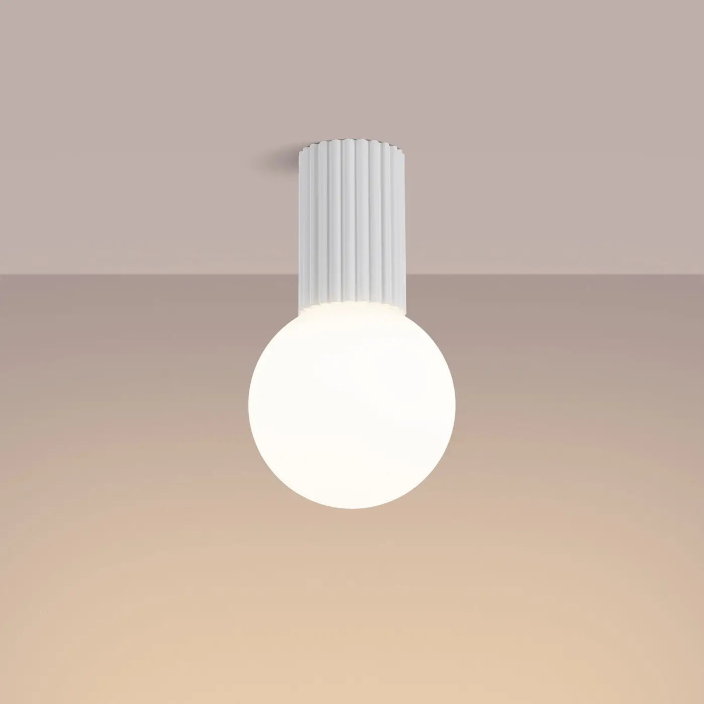 Plafonnier Blanc Minimaliste Globe Opalin - Dalumea - vue 1