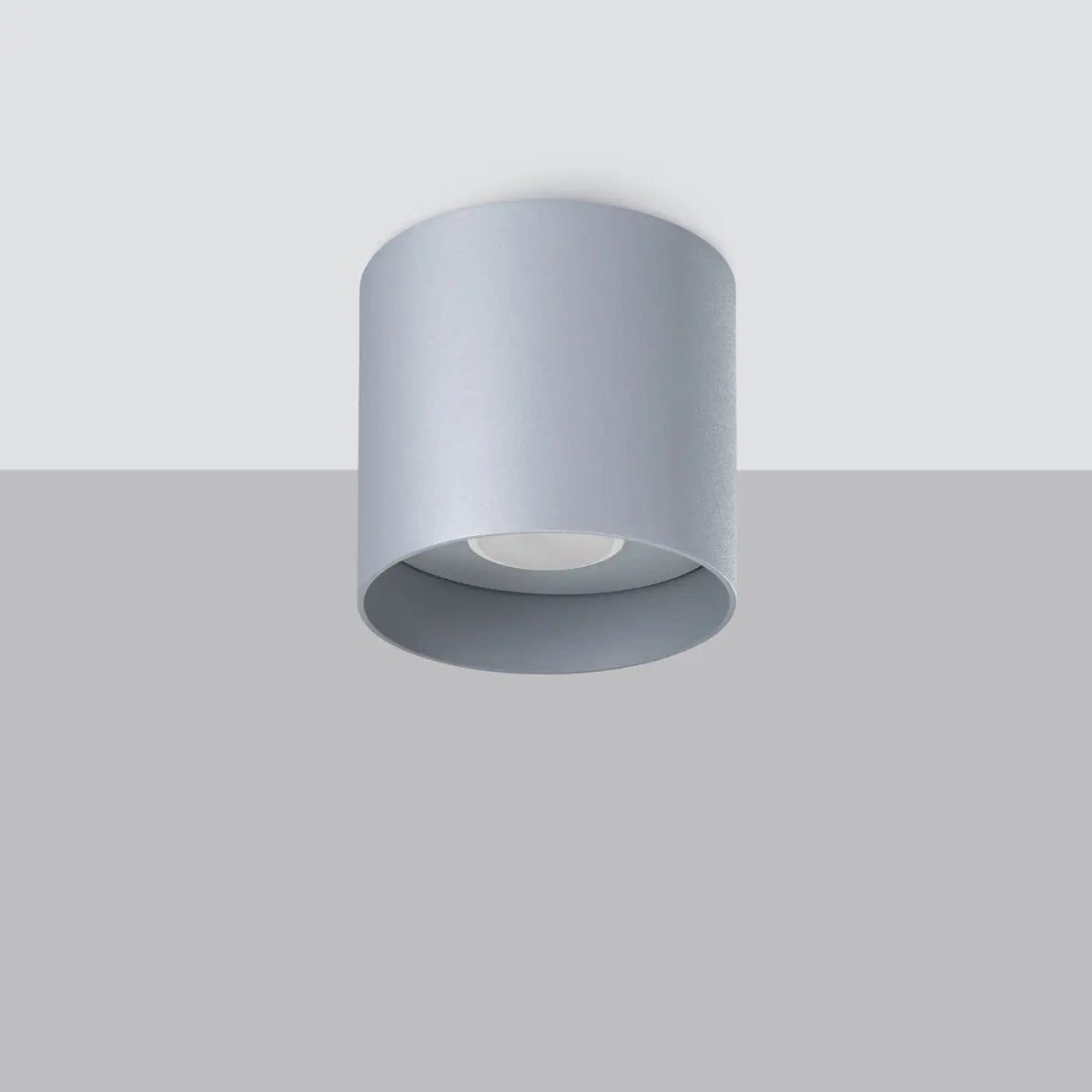 Plafonnier Cylindrique Gris Design